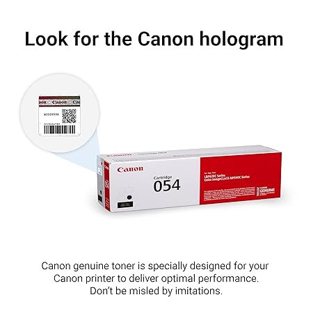 Canon Genuine Toner, Cartridge 054 Black 1 Pack Color imageCLASS MF641Cdw, MF642Cdw, MF644Cdw, LBP622Cdw Laser Printers