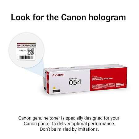 Canon Genuine Toner, Cartridge 054 Yellow (3021C001) 1 Pack, for Canon Color imageCLASS MF641Cdw, MF642Cdw, MF644Cdw, LBP622Cdw Laser Printers