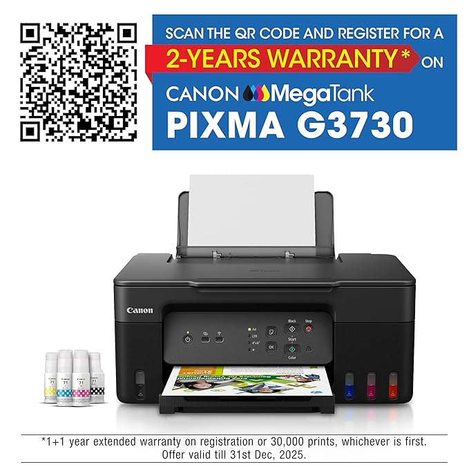 Canon Pixma G3730 Inkjet Multi-function Colour USB Printer