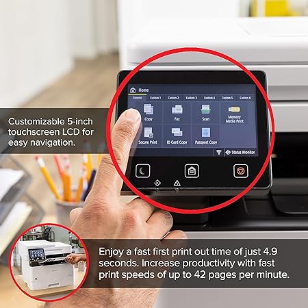 Canon imageCLASS MF465dw - Monochrome, Duplex Wireless Laser Printer, All-in-One with Scanner, Copier, Fax, Home or Office, Auto Document Feeder, Mobile Ready, Warranty, 40 PPM, White