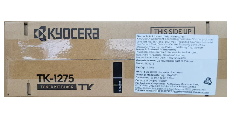 KYOCERA TK-1275 Black Toner Cartridge – High Yield, Compatible with ECOSYS M2040dn / M2540dn / M2640idw / M2540dw Printers