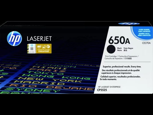 HP 650A Black Original LaserJet Toner Cartridge