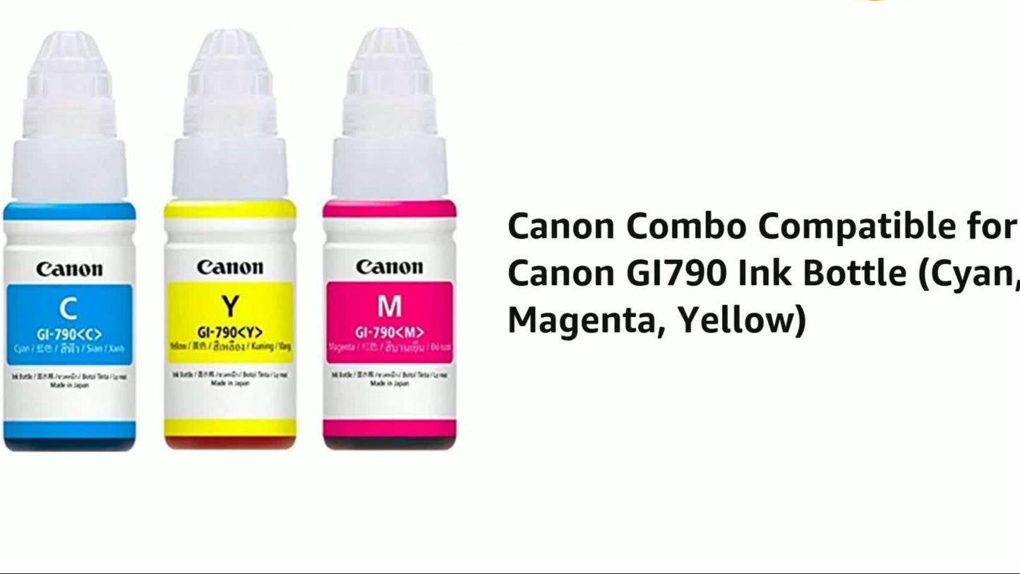 Canon 4 Pcs 70ml Black, Cyan, Magenta & Yellow Ink Cartridge Set, GI790
