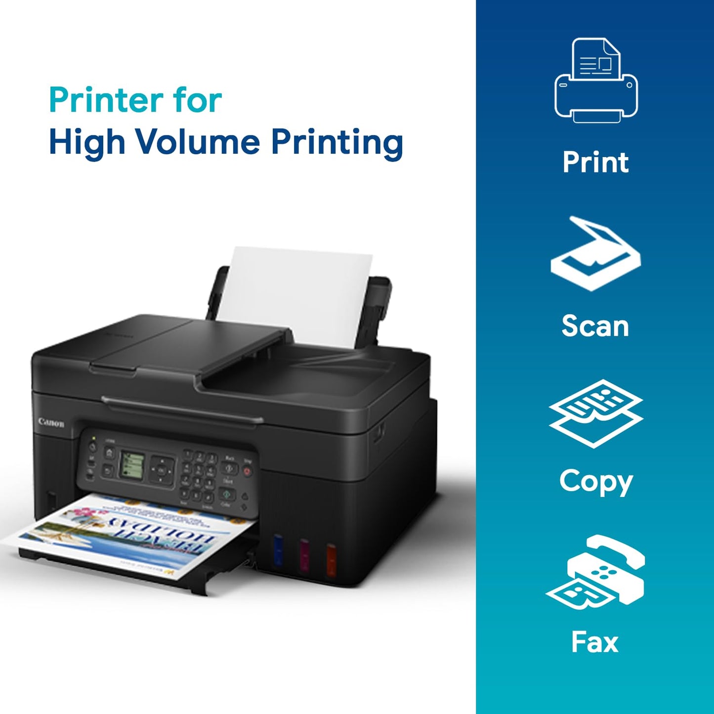 Canon PIXMA MegaTank G4770 All-in-one (Print, Scan, Copy) Wireless Inktank Printer with ADF and Fax