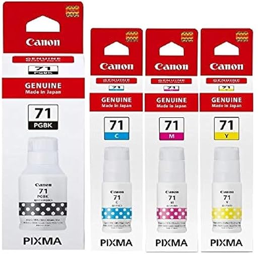 CANON 71 B/C/Y/M Ink Bottles Pixma G1020 G2020 G2021 G2060 G3020 G3021 G3060 G3730 GI-71 Compatible with Canon Printers