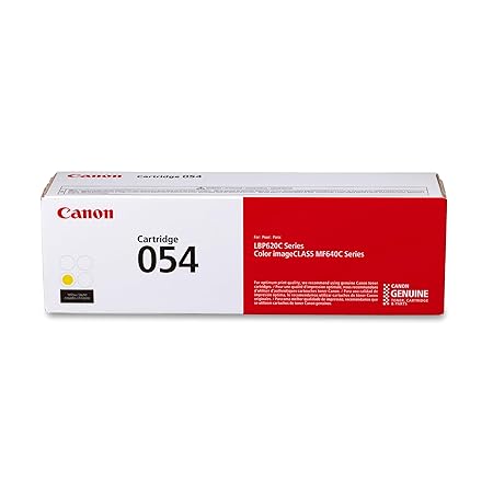Canon Genuine Toner, Cartridge 054 Yellow (3021C001) 1 Pack, for Canon Color imageCLASS MF641Cdw, MF642Cdw, MF644Cdw, LBP622Cdw Laser Printers