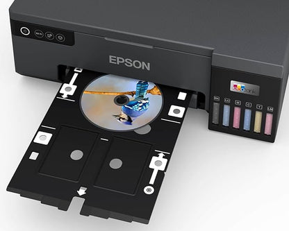 Epson EcoTank L8050 Single Function 6 Color Ink Tank Photo & ID Card Printer, Wi-Fi, Borderless Printing, CD/DVD Printing, 22ppm Color & Mono, Black