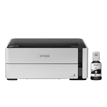Epson Ecotank Wireless Monochrome Supertank Printer (M1170), White (ADDITIONAL 3 YEARS WARRANTY)