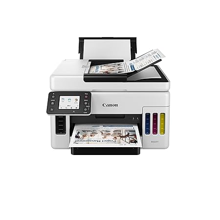 Canon MAXIFY MegaTank GX6070 All-in-One Wireless Ink Tank (Colour) Business Printer for High Volume Document Printing, White and Black, Standard