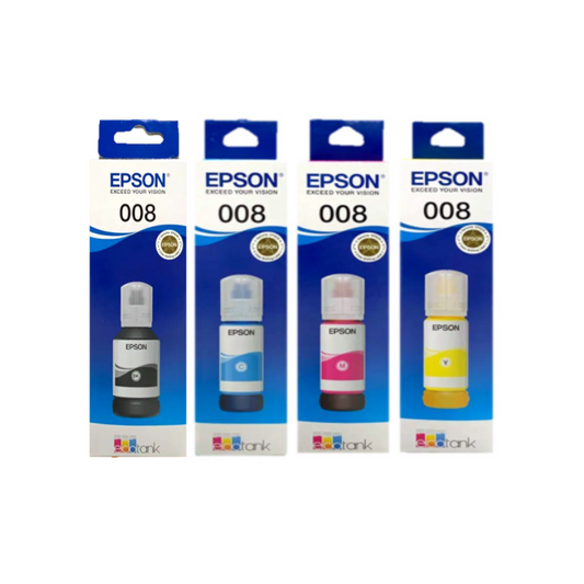 Epson Original ink 008 Ink For L6570,L6580,L15150,L15160 Set Of 4 (Cyan,Megenta,Yellow,Black)