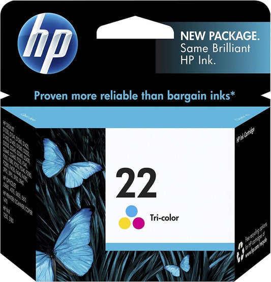 HP 22 Tri-Color Original Ink Cartridge,
