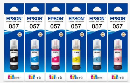 epson 057 Ink Bottle Compatible with L8050, L18050, L8150W Printers (Pack of 6)